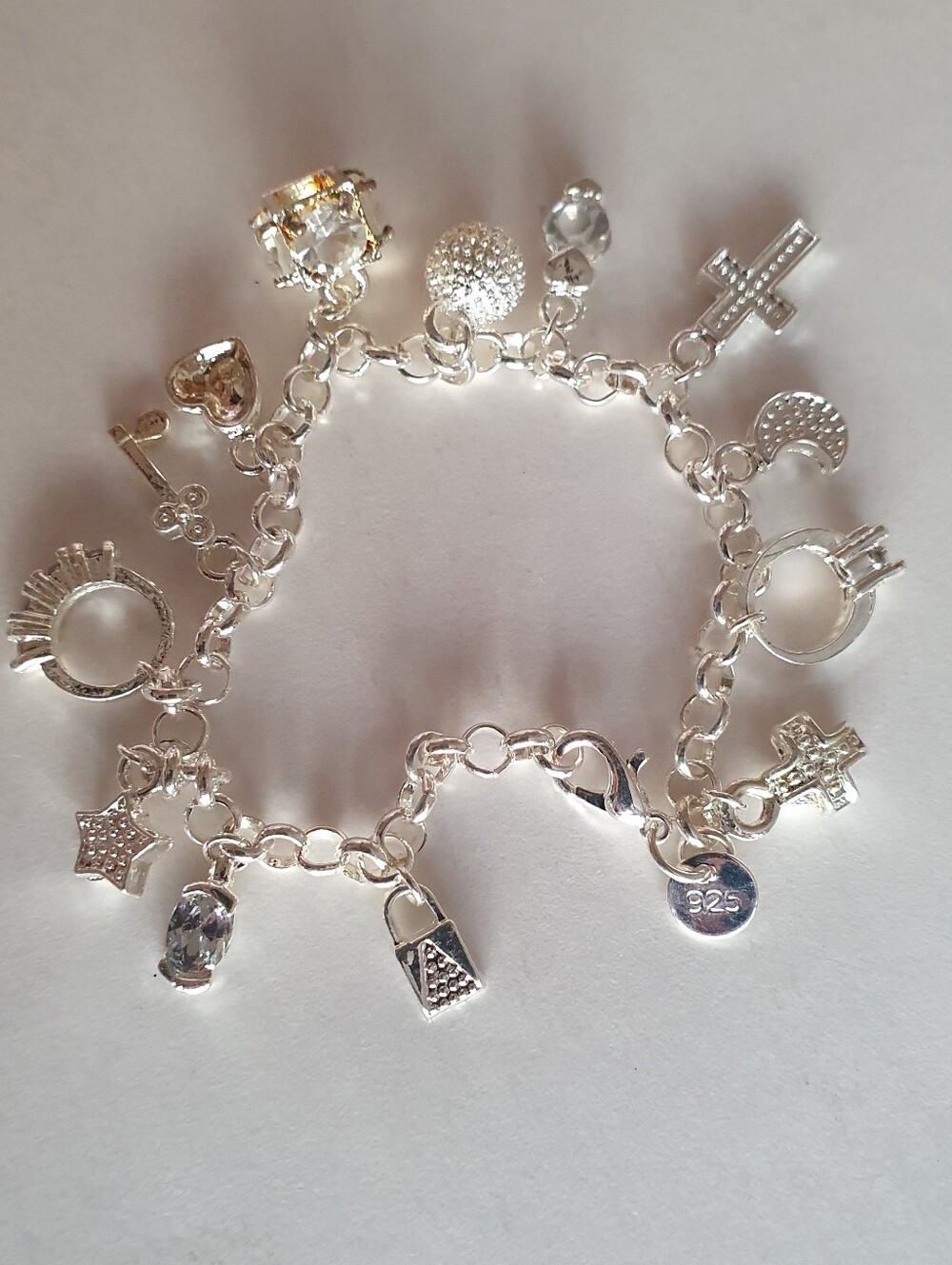 Charm Bracelet Sterling Silver Wedding Marriage Theme 8"